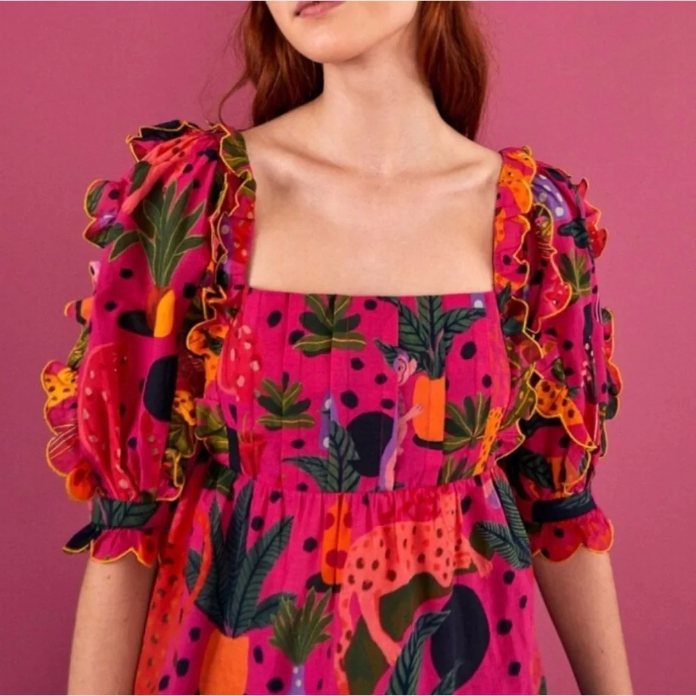 FARM Rio Pop Leopards Blouse - Picture 1 of 8